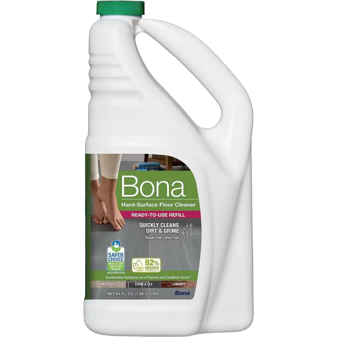 A bottle of bona floor cleaner