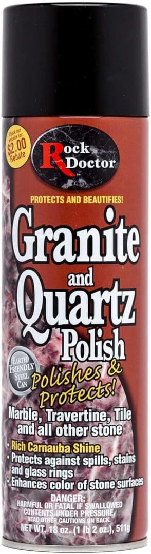 A can of granite and quartz polish