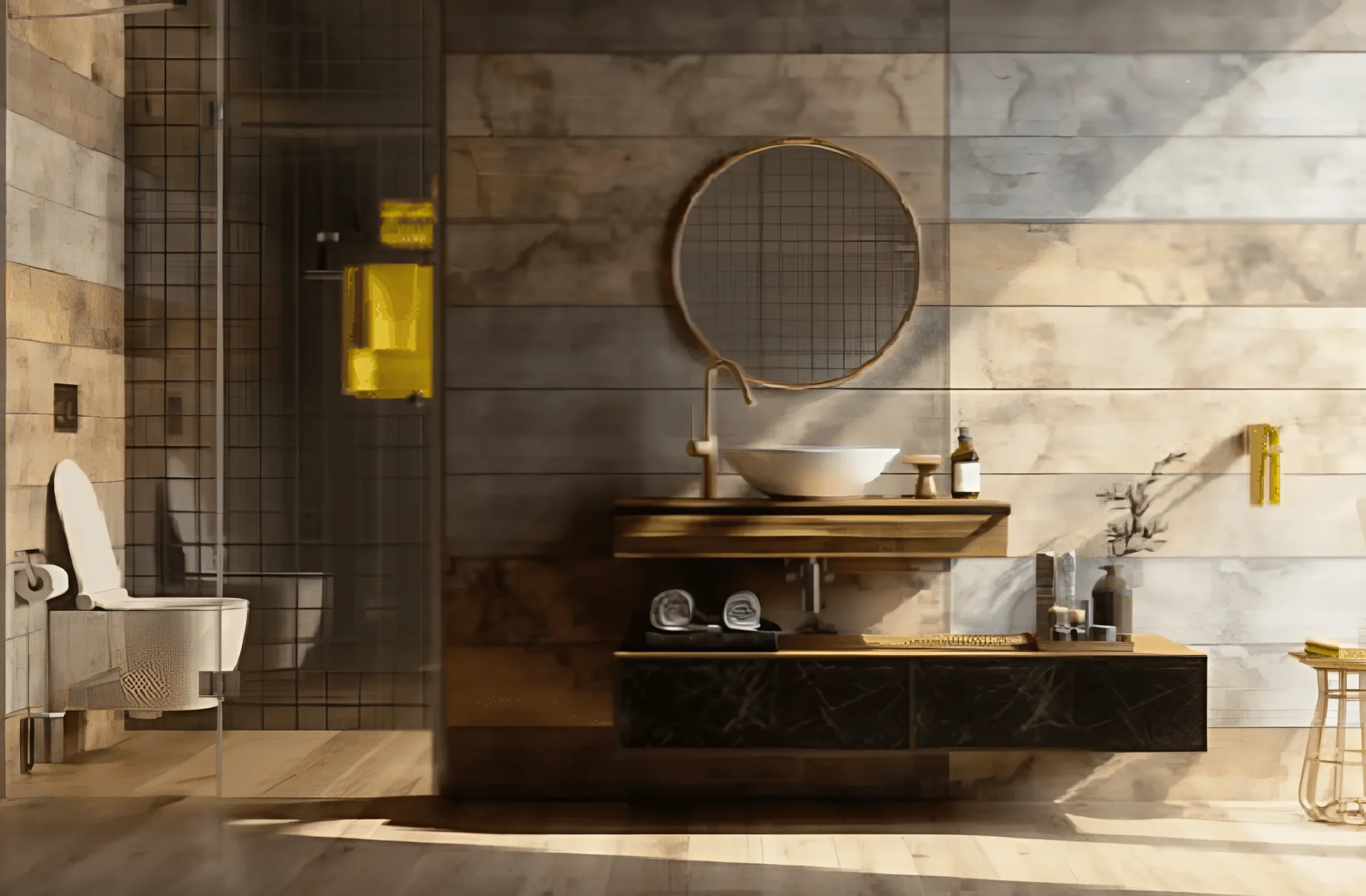 RusticBathroom - Best A bathroom with a sink and mirror in it